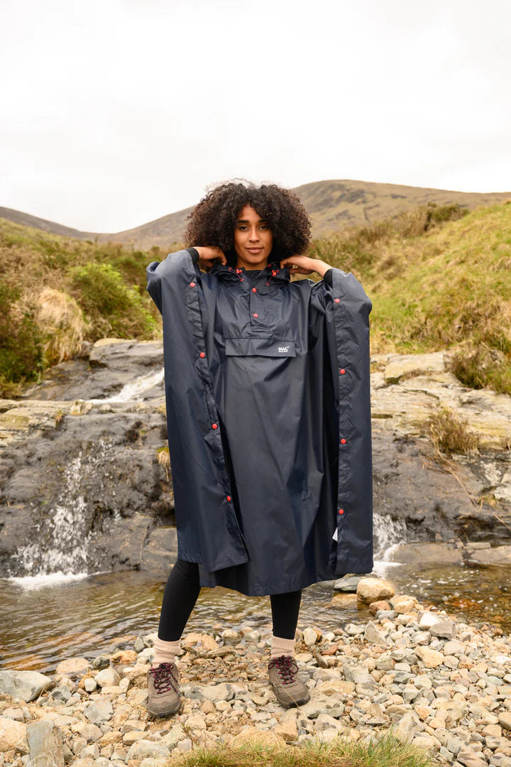 Poncho. Packable waterproof cape