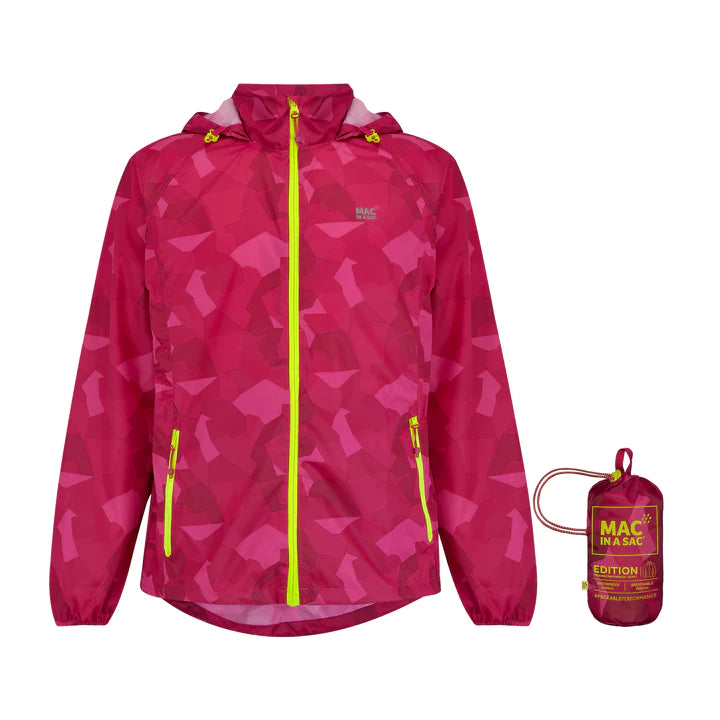 Pink camo rain jacket shop